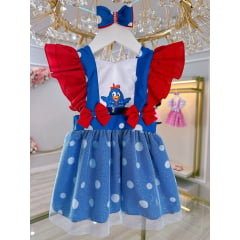 Romper da Galinha Pintadinha Com Laço Luxo