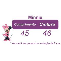 Romper da Minnie Rosa Com Laço e Saia Glitter Luxo