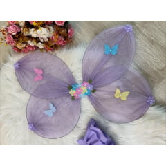 Romper Jardim Encantado Com Asa Lilás Luxo