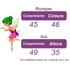 Romper Jardim Encantado Com Asa Rosa Luxo