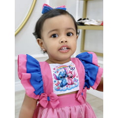 Romper Stitch e Angel Saia Com Glitter Super Luxo