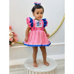 Romper Stitch e Angel Saia Com Glitter Super Luxo