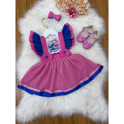 Romper Stitch e Angel Saia Com Glitter Super Luxo