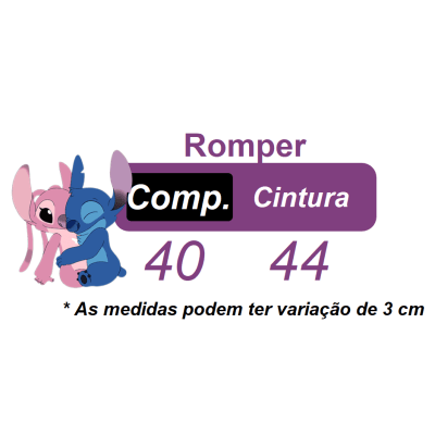 Romper Stitch e Angel Saia Com Glitter Super Luxo