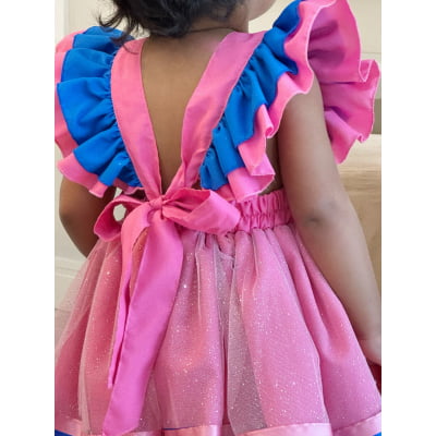 Romper Stitch e Angel Saia Com Glitter Super Luxo