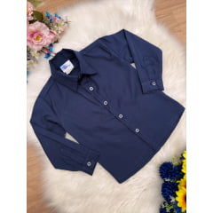 Camisa Social Azul Marinho Com Manga Longa Príncipes