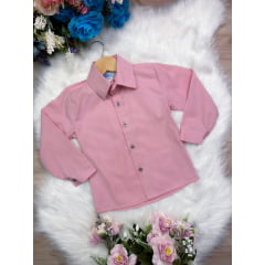 Camisa Social Rose Com Manga Longa Príncipes