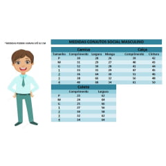 Conjunto Social Calça Camisa Gravata Suspensório Azul