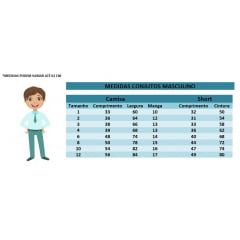 Conjunto Social Short Camisa Gravata Suspensório Bege