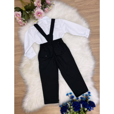 Conjunto Social Camisa Branca Calça Gravata Preto
