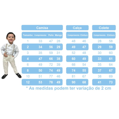 Conjunto Social Camisa Branca e Colete Calça Gravata Preto