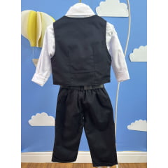 Conjunto Social Pajem Calça Colete Preto e Camisa Branca