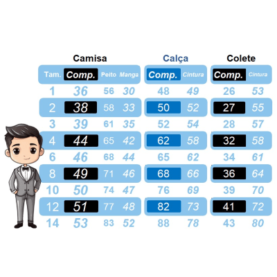 Conjunto Social Pajem Camisa Branca com Calça e Colete Cinza