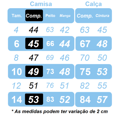 Conjunto Social Pajem Camisa Branca com Calça e Susp. Azul