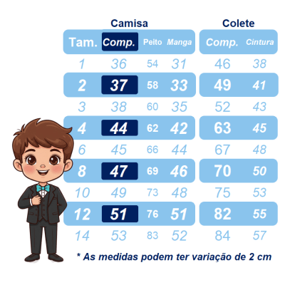 Conjunto Social Pajem Camisa Branca com Calça e Susp.Cinza