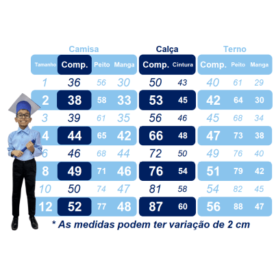 Terno Social C/ Calça Azul Marinho e Camisa Branca Pajem