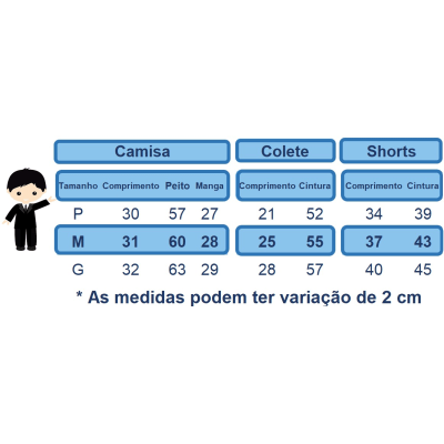 Conjunto Social Bebê Camisa Colete e Gravata Azul C/ Calça Branca