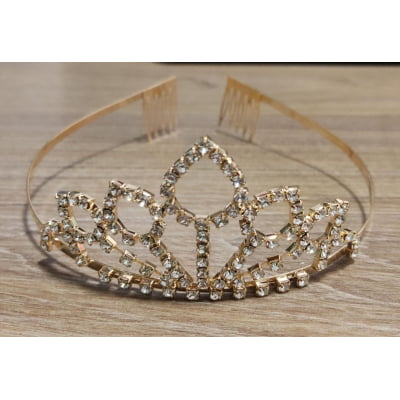 Coroa Infantil Realeza Super Luxo de Pétalas Com Strass