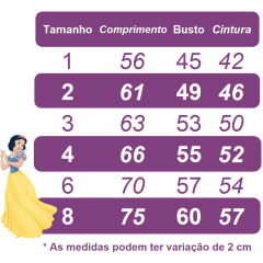 Vestido Infantil Branca de Neve Azul Amarelo C/ Cinto Pérolas