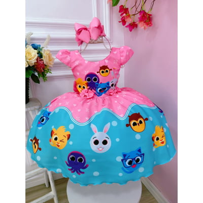 Vestido Infantil Bolofofos Rosa Chiclete Luxo Festas