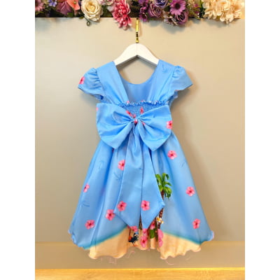Vestido Infantil Moana na Praia Azul Festas