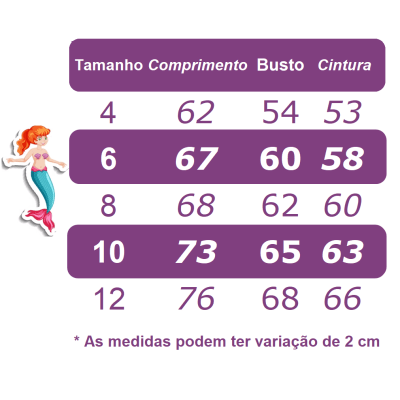 Vestido Infantil Princesa Ariel Sereia C/ Cinto Pérolas