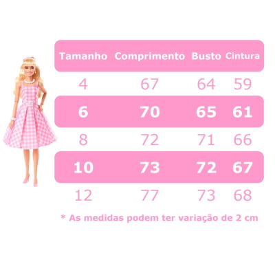 Vestido Infantil Xadrez Barbie Rosa Bebê Com Laço