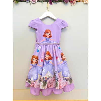 Vestido Infantil Princesa Sôfia C/ Cinto de Pérolas Festas