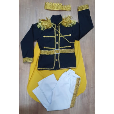 Conjunto Fantasia de Príncipe Azul Marinho Luxo Festas