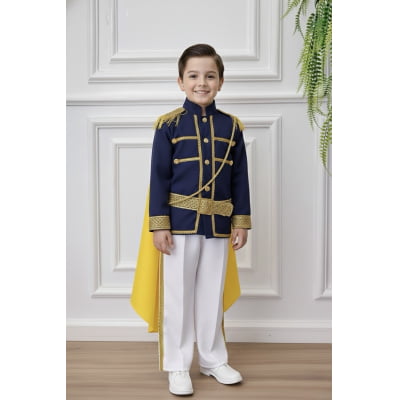 Conjunto Fantasia de Príncipe Azul Marinho Luxo Festas