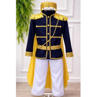 Conjunto Fantasia de Príncipe Azul Marinho Luxo Festas
