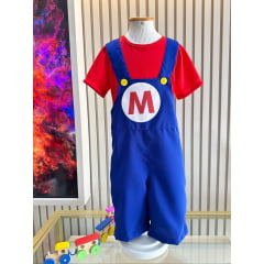 Conjunto Fantasia Infantil Super Mario Bros Festas