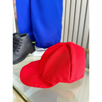 Conjunto Fantasia Infantil Mario Mecânico Vermelha Azul