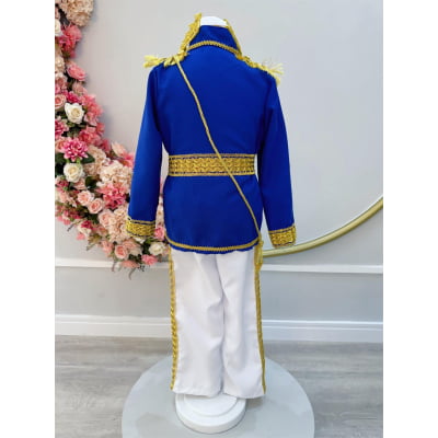 Conjunto Fantasia Príncipe Luxo Azul Royal