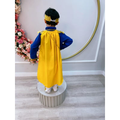 Conjunto Fantasia Príncipe Luxo Azul Royal