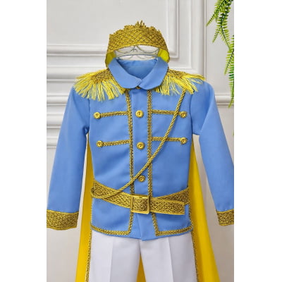 Conjunto Fantasia Príncipe Luxo Azul Claro