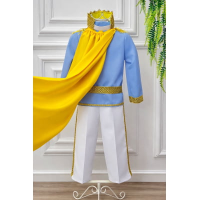 Conjunto Fantasia Príncipe Luxo Azul Claro