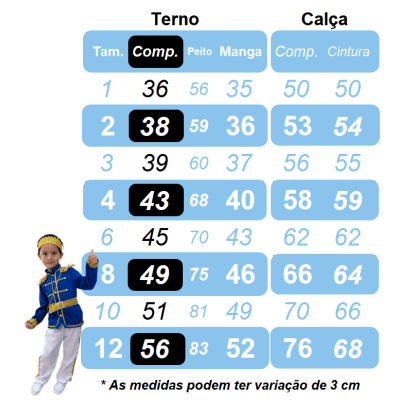 Conjunto Fantasia Príncipe Luxo Azul Claro