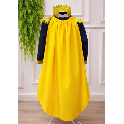 Conjunto Fantasia Príncipe Luxo Azul Marinho Escuro