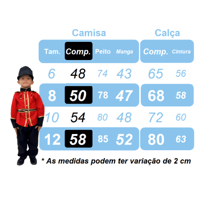 Conjunto Fantasia Soldado em Oxford