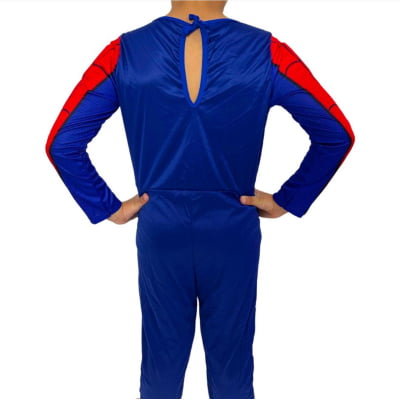 Fantasia Infantil Aranha Vermelha Acompanha Máscara de E.V.A.