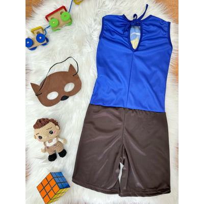 Fantasia Infantil Patrulha Azul Acompanha Máscara