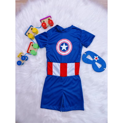 Fantasia Infantil Azul e Vermelha em Helanca e E.V.A.
