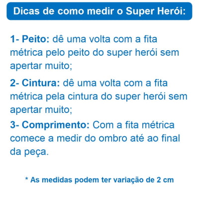 Fantasia Infantil Azul e Vermelha em Helanca e E.V.A.