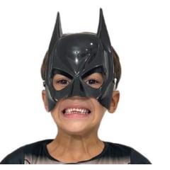 Fantasia Infantil Batman Acompanha a Máscara de E.V.A. e Escolha o Acessório Boneco Ou/e Máscara de Plástico