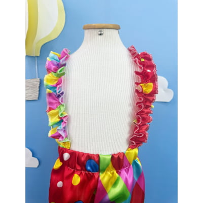 Fantasia Infantil Calção Colorido do Palhaço Festas