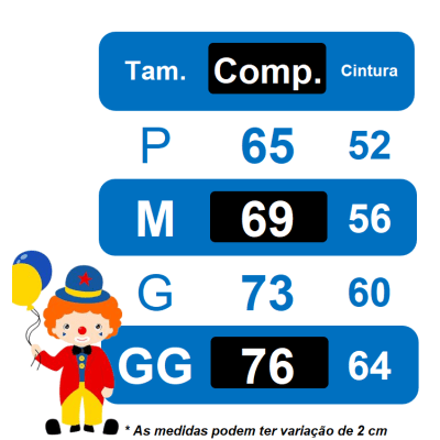 Fantasia Infantil Calção Colorido do Palhaço Festas
