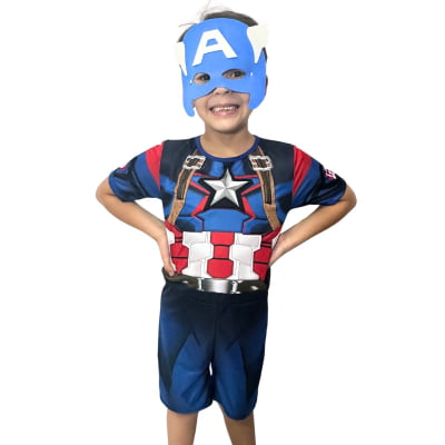 Fantasia Infantil Capitão Azul Acompanha Máscara de E.V.A.