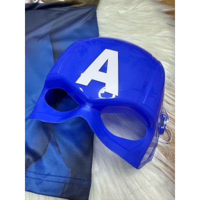 Fantasia Infantil Capitão Azul Acompanha Máscara de E.V.A.