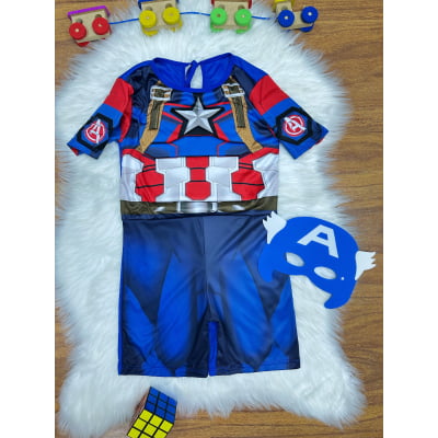 Fantasia Infantil Capitão Azul Acompanha Máscara de E.V.A.